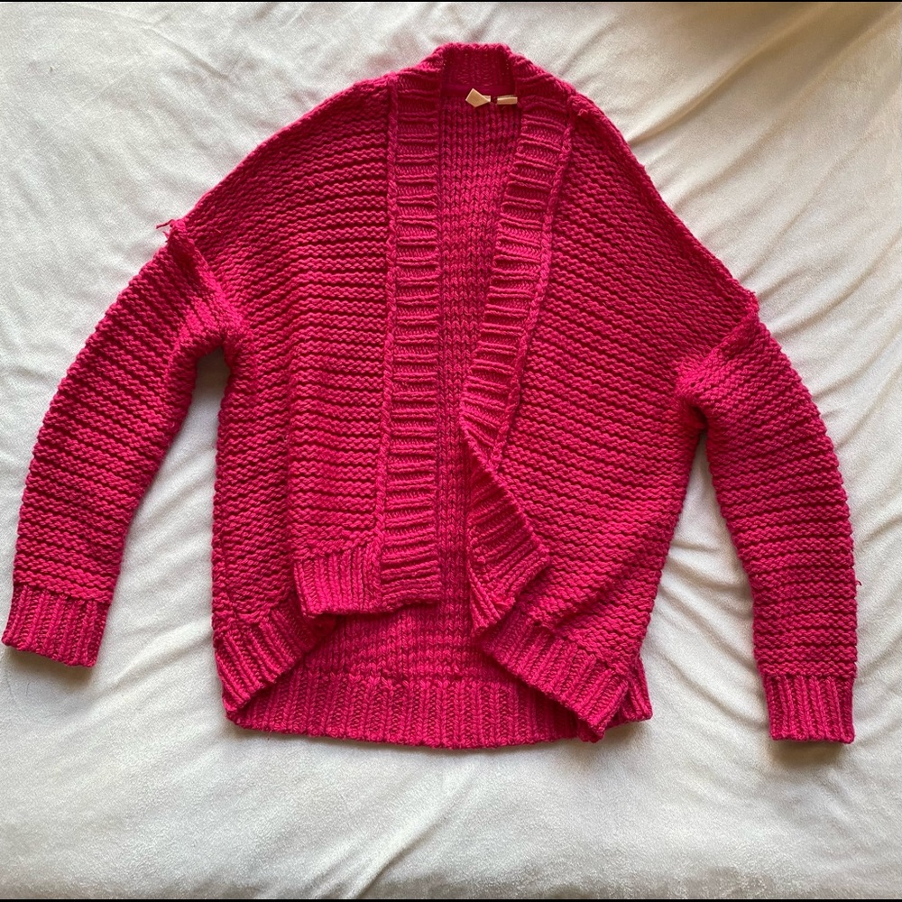 Moth (Anthropologie) hot pink sweater cardigan. Small.